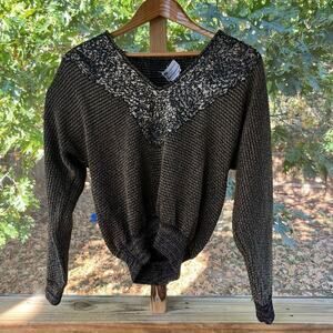 Umi Collections By Anne Crimmins Women's Vintage Gold Metallic Blouse Size M